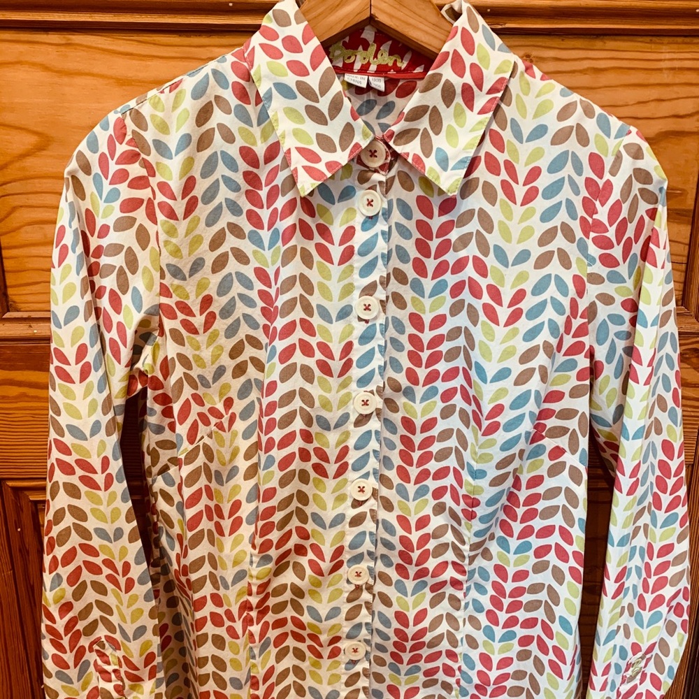 Boden leaf print classic button down